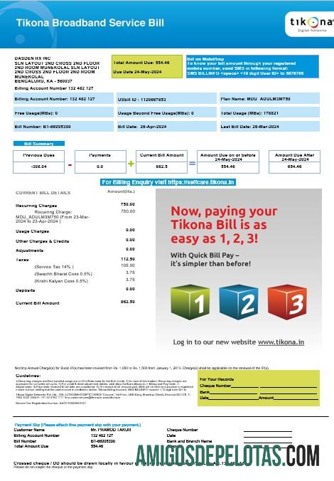 para download INDONÉSIA TIKONA Business Utility Bill Word e modelo PDF